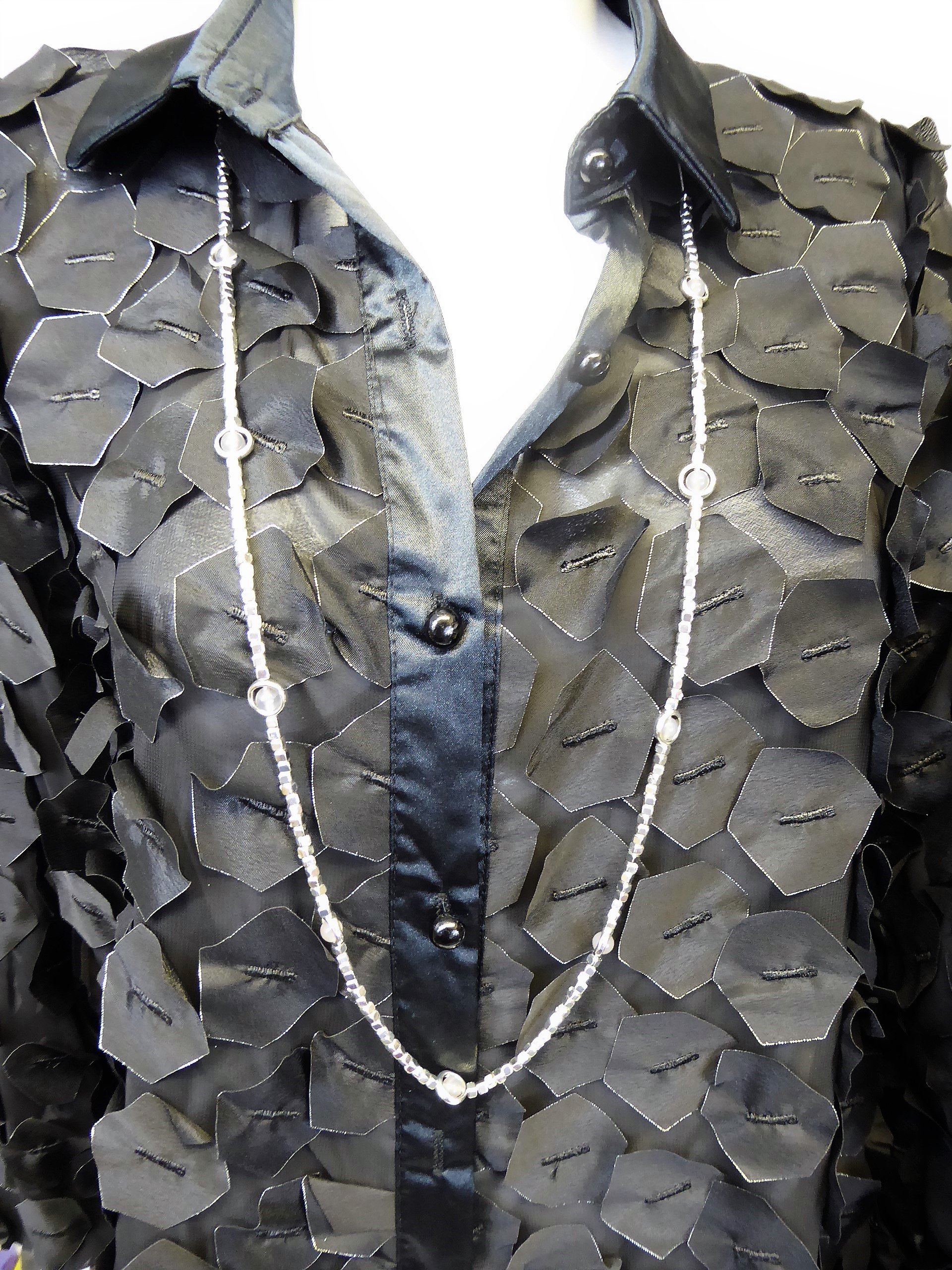 Black Organza 3D Blouse - Image 4