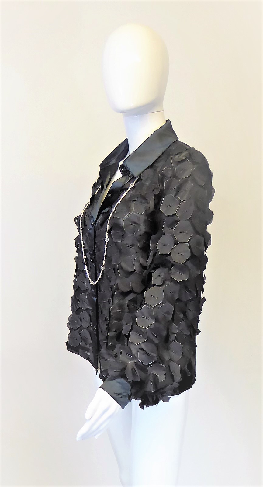 Black Organza 3D Blouse - Image 3