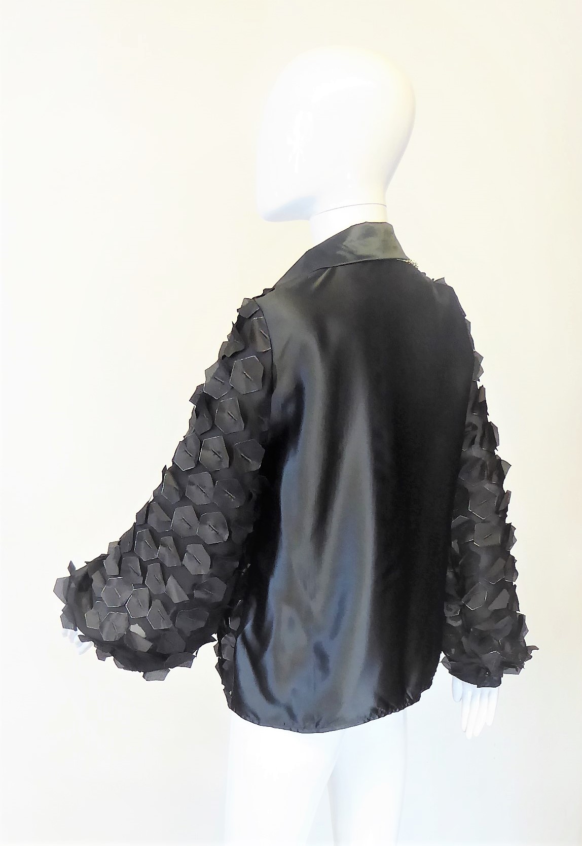 Black Organza 3D Blouse - Image 2