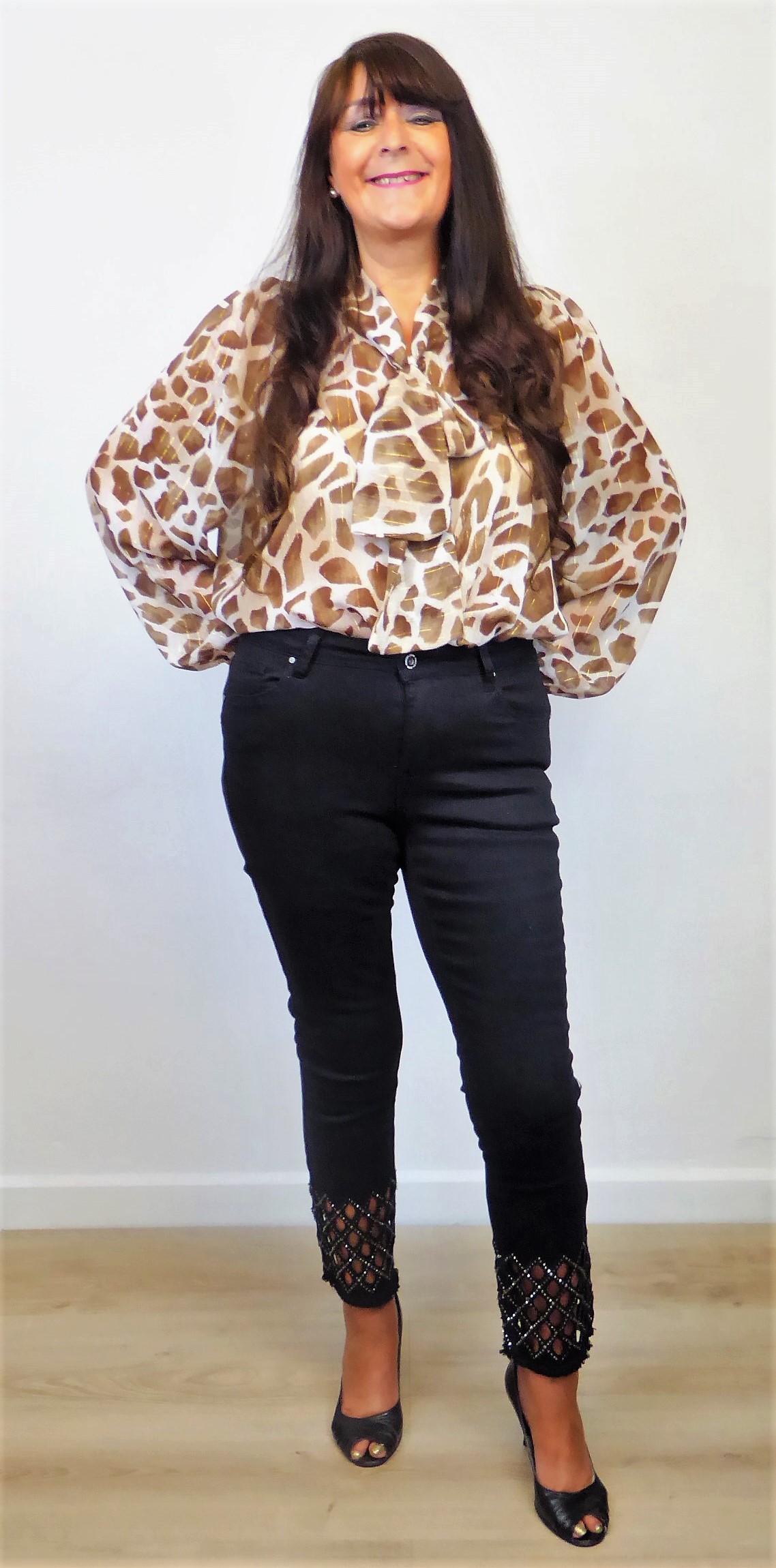 Brown Pussy Bow Blouse - Image 5