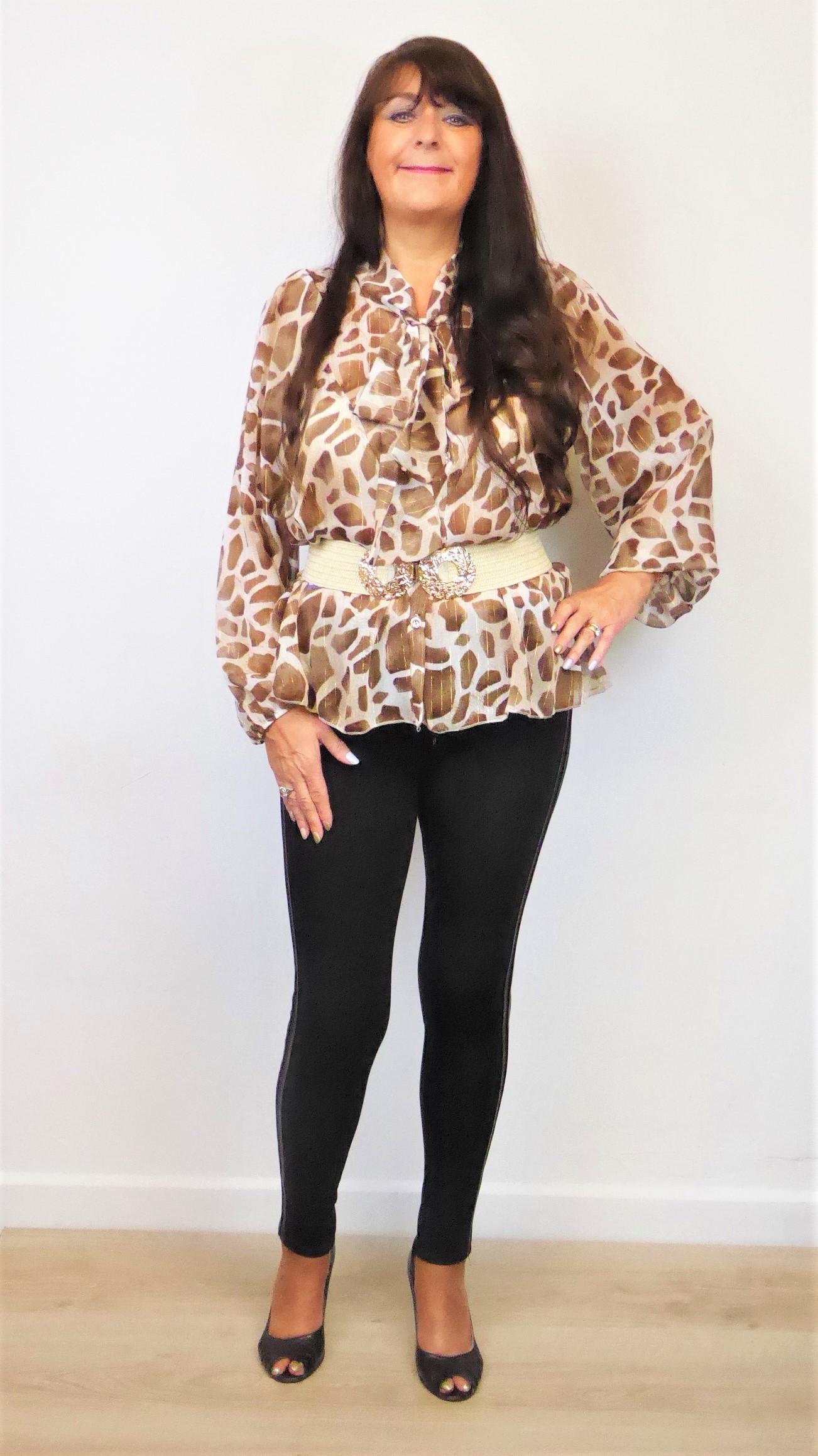 Brown Pussy Bow Blouse - Image 2