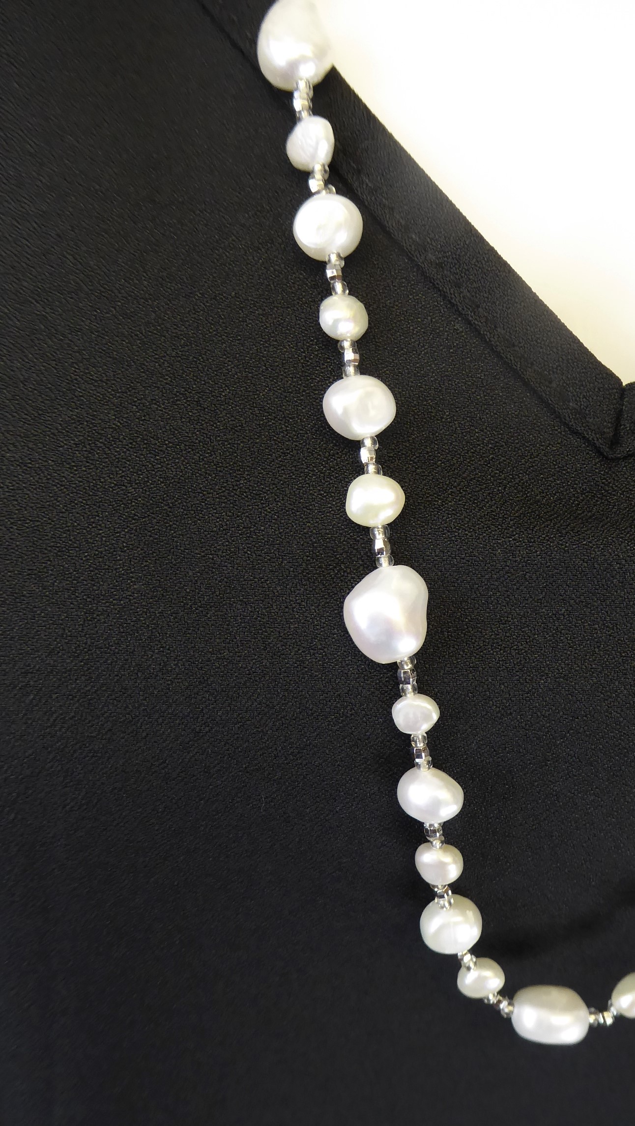 Long White Freshwater Pearl Necklace - Image 3