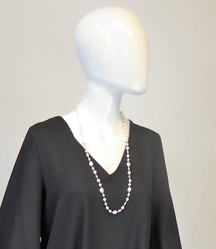 Long White Freshwater Pearl Necklace - Image 2