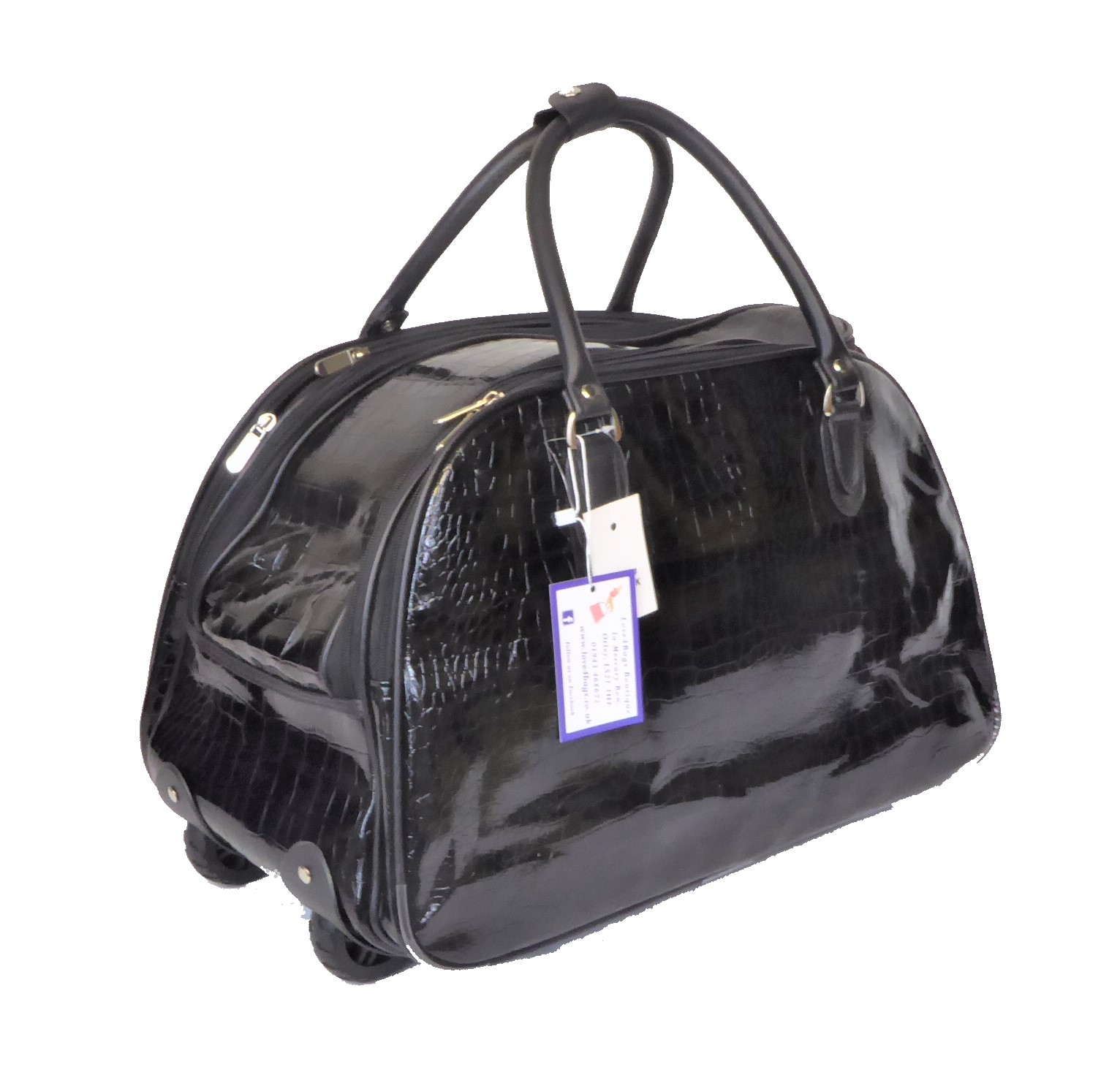Black Mock Croc Holdall - Image 3