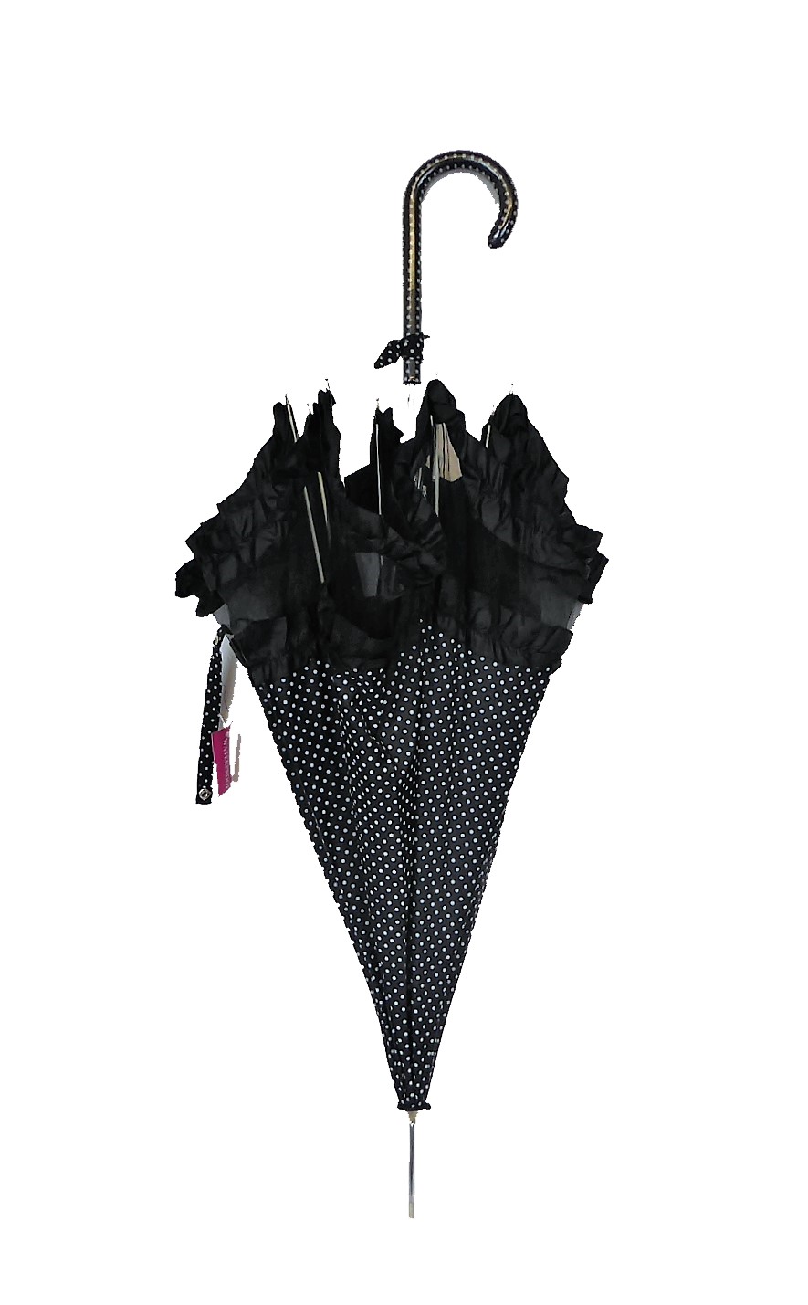 Black and White Spot Organza Brolly - Image 2