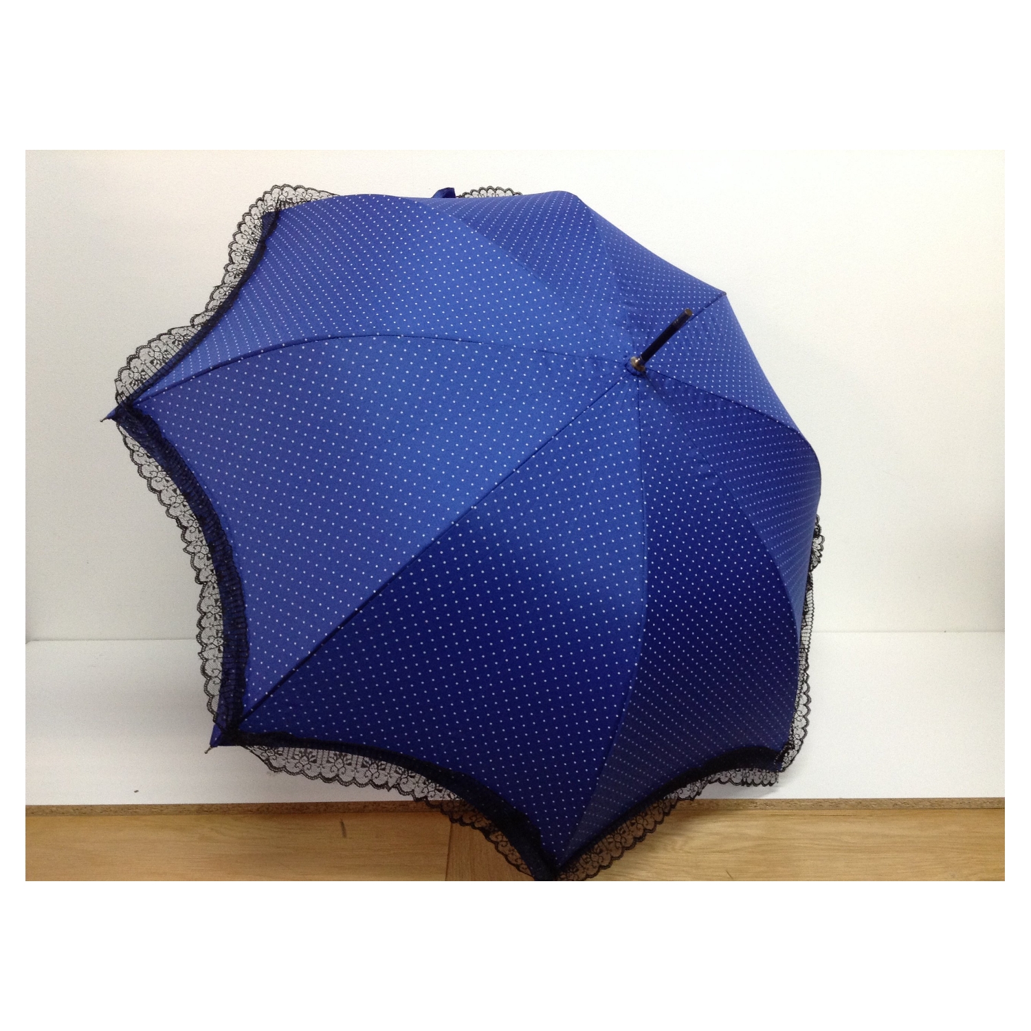 Blue Polka Dot Lacey Brolly - Image 3