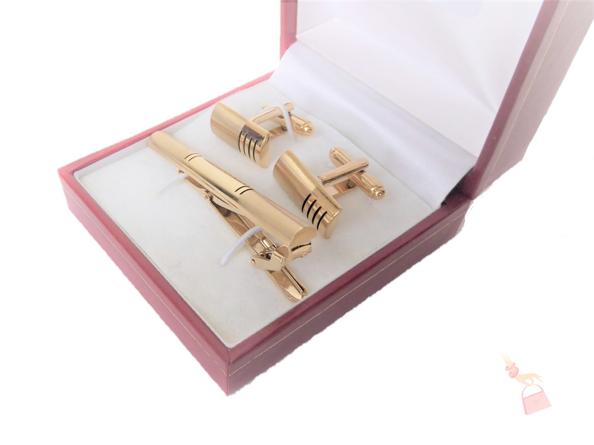 Gold Tie Pin and CuffLink Set - Image 2