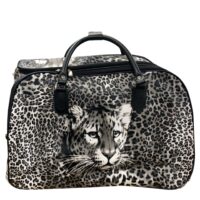Black Leopard Print Travel Bag