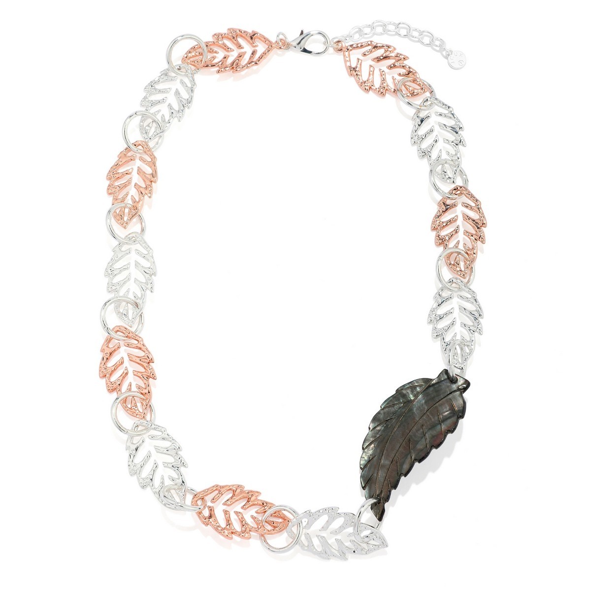 Mother of Pearl Leaf Necklace - Image 2