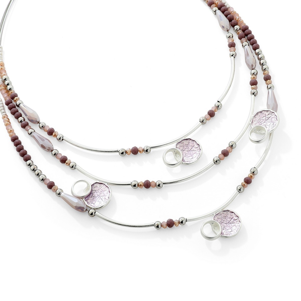 Purple Bead 3 Strand Necklace - Image 2