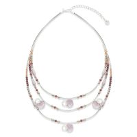 Purple Bead 3 Strand Necklace