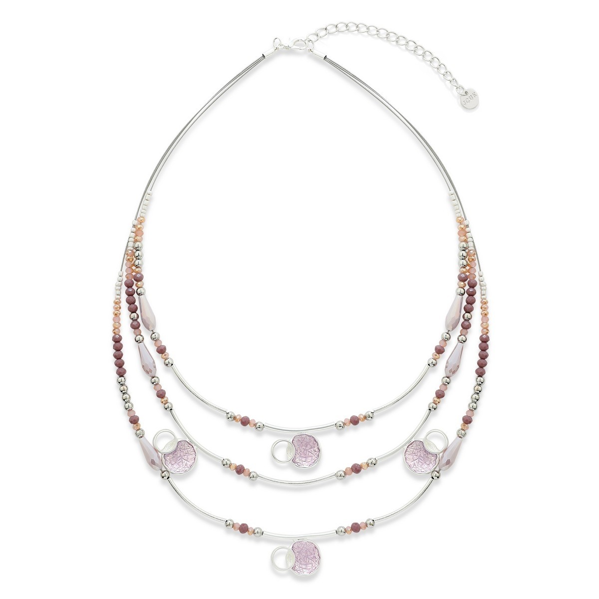 Purple Bead 3 Strand Necklace