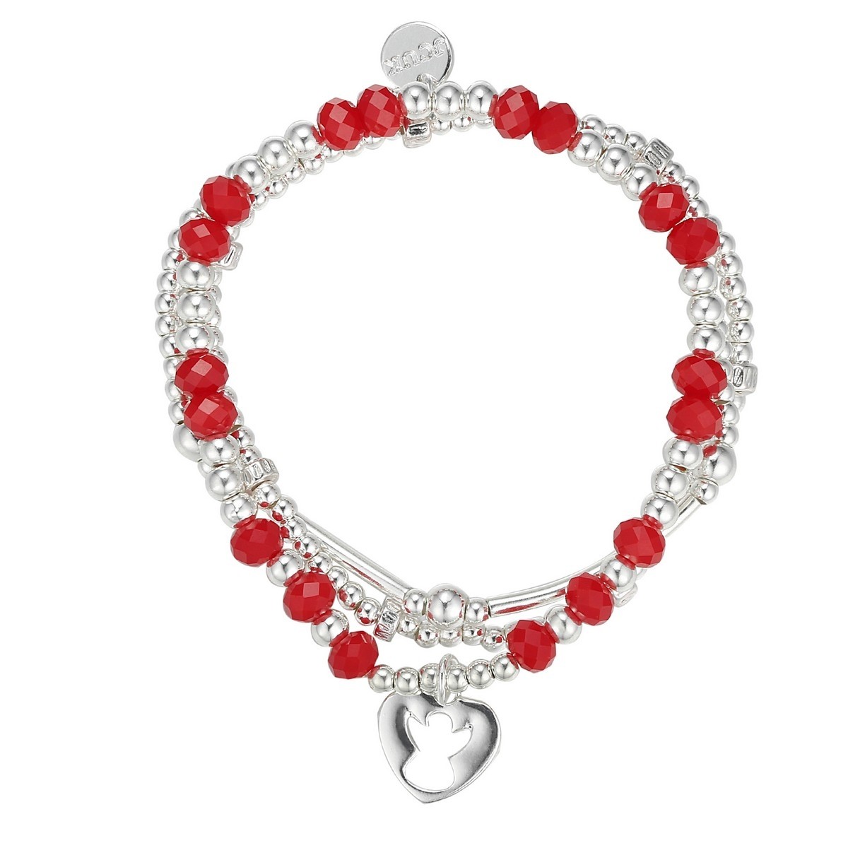 Silhouette Angel Stretch Beaded Charm Bracelet