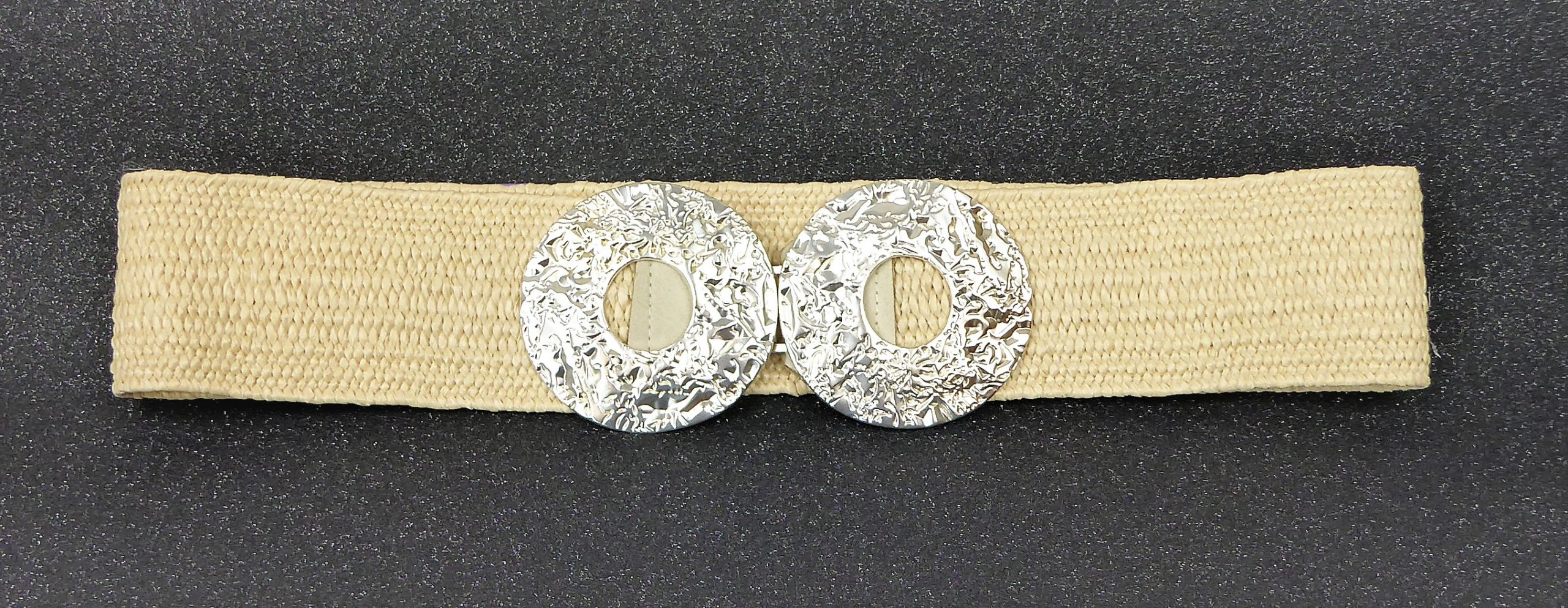 Beaten Circles Elasticated Straw Belts - Image 2