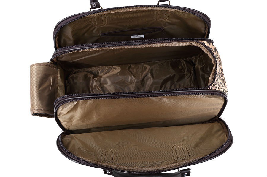 Brown Leopard Print Travel Bag - Image 3