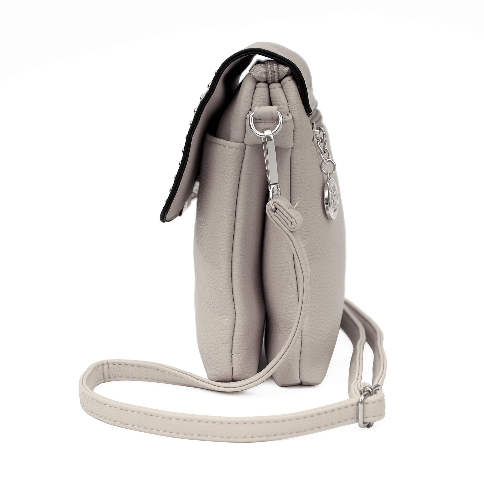 Grey Studded Shoulder Bag - Image 4