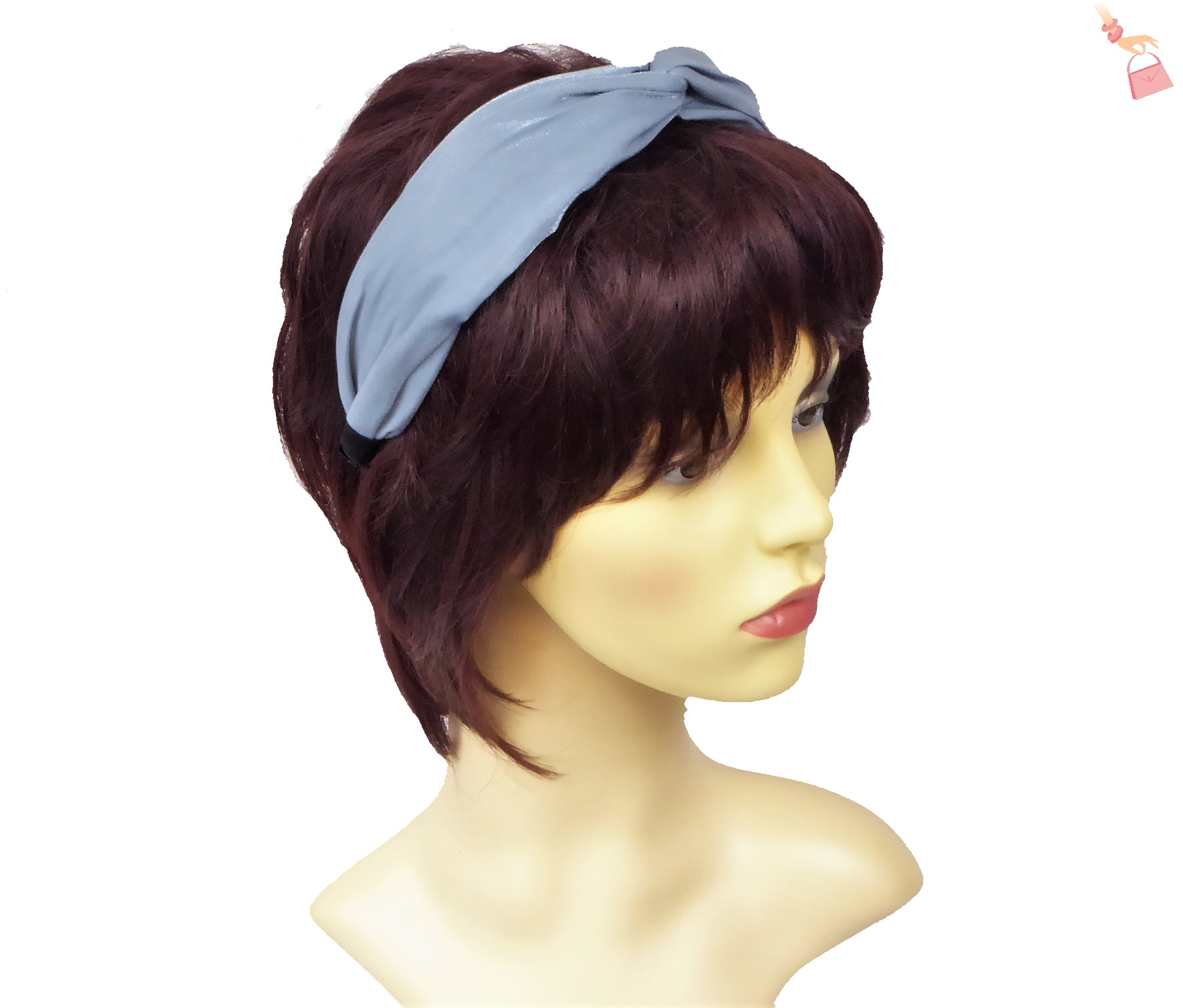 Blue Satin Alice Band - Image 3