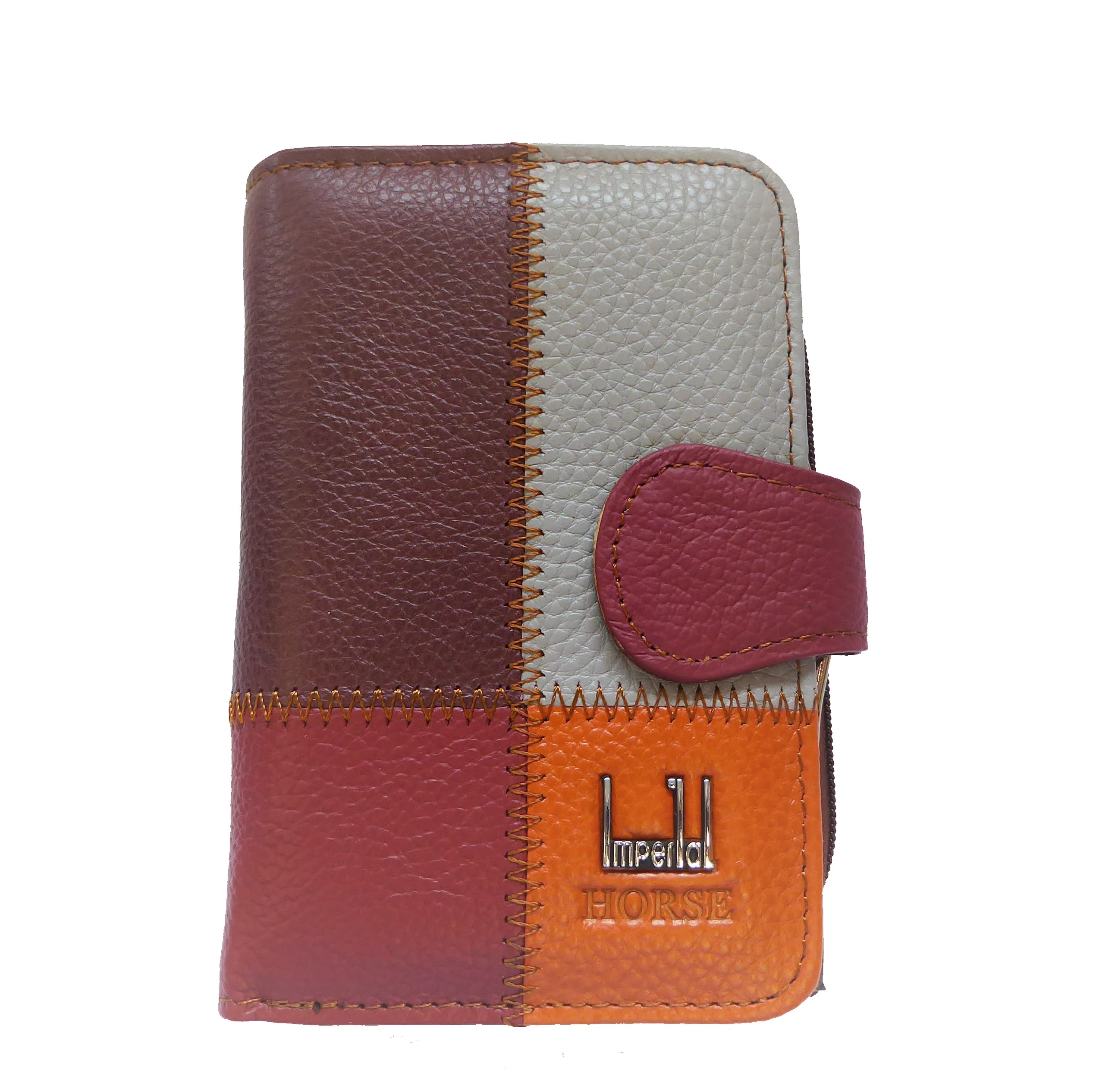 Grained Leather Mosaic Purse