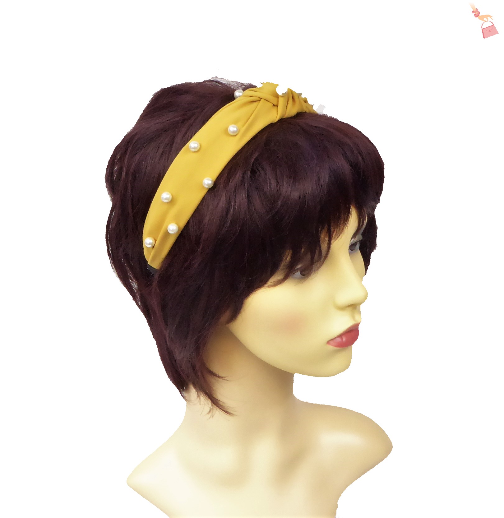 Mustard Pearl Alice Band - Image 3