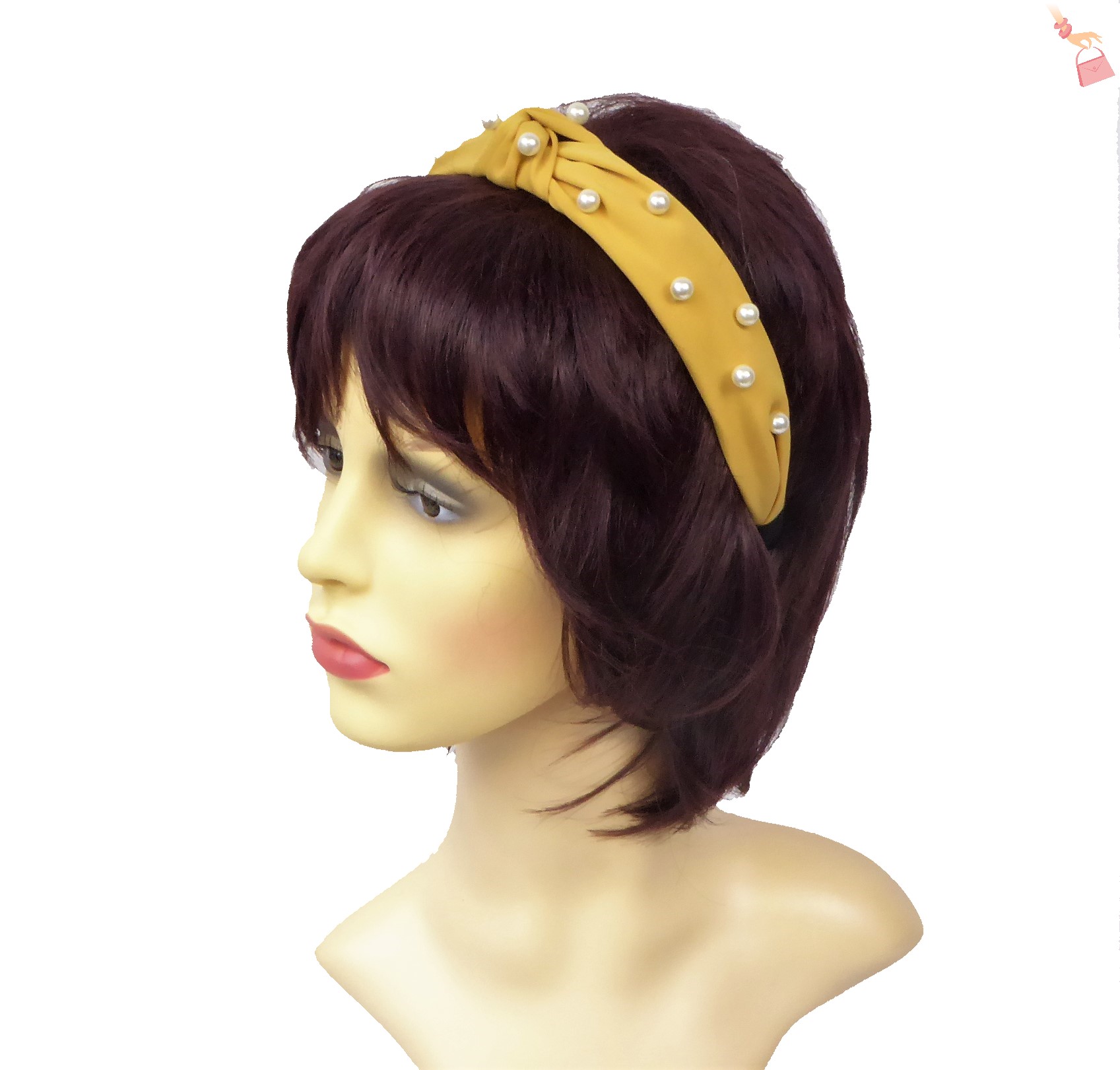 Mustard Pearl Alice Band - Image 2