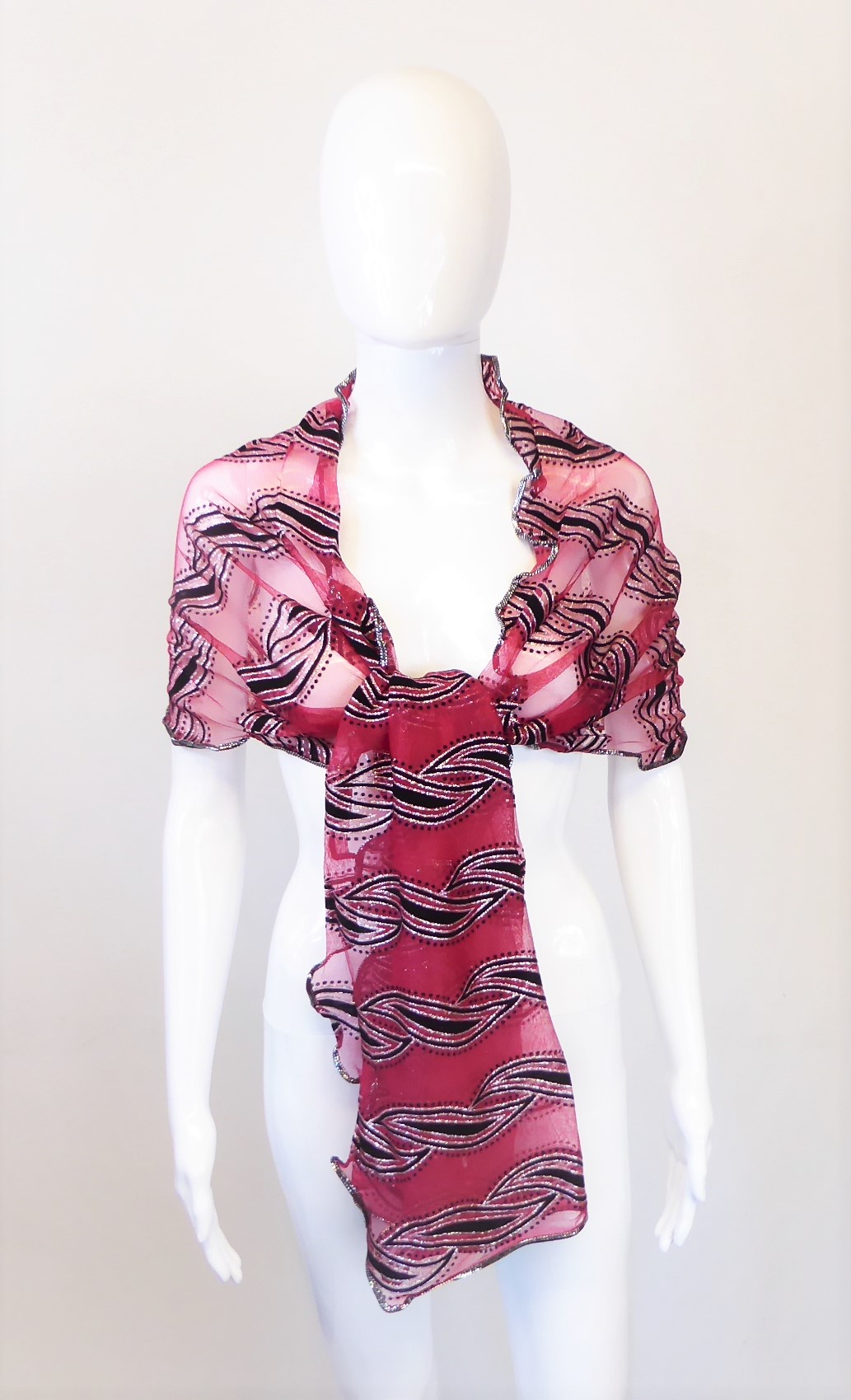 Wave Pattern Lurex Scarf