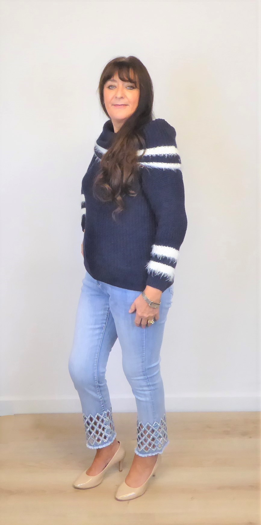 Navy Chunky Knit Jumper - Image 2