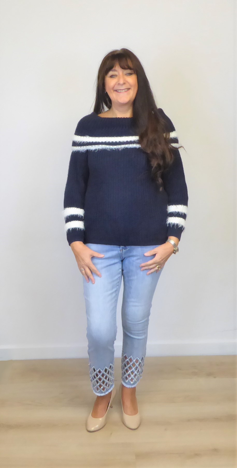 Navy Chunky Knit Jumper - Image 3