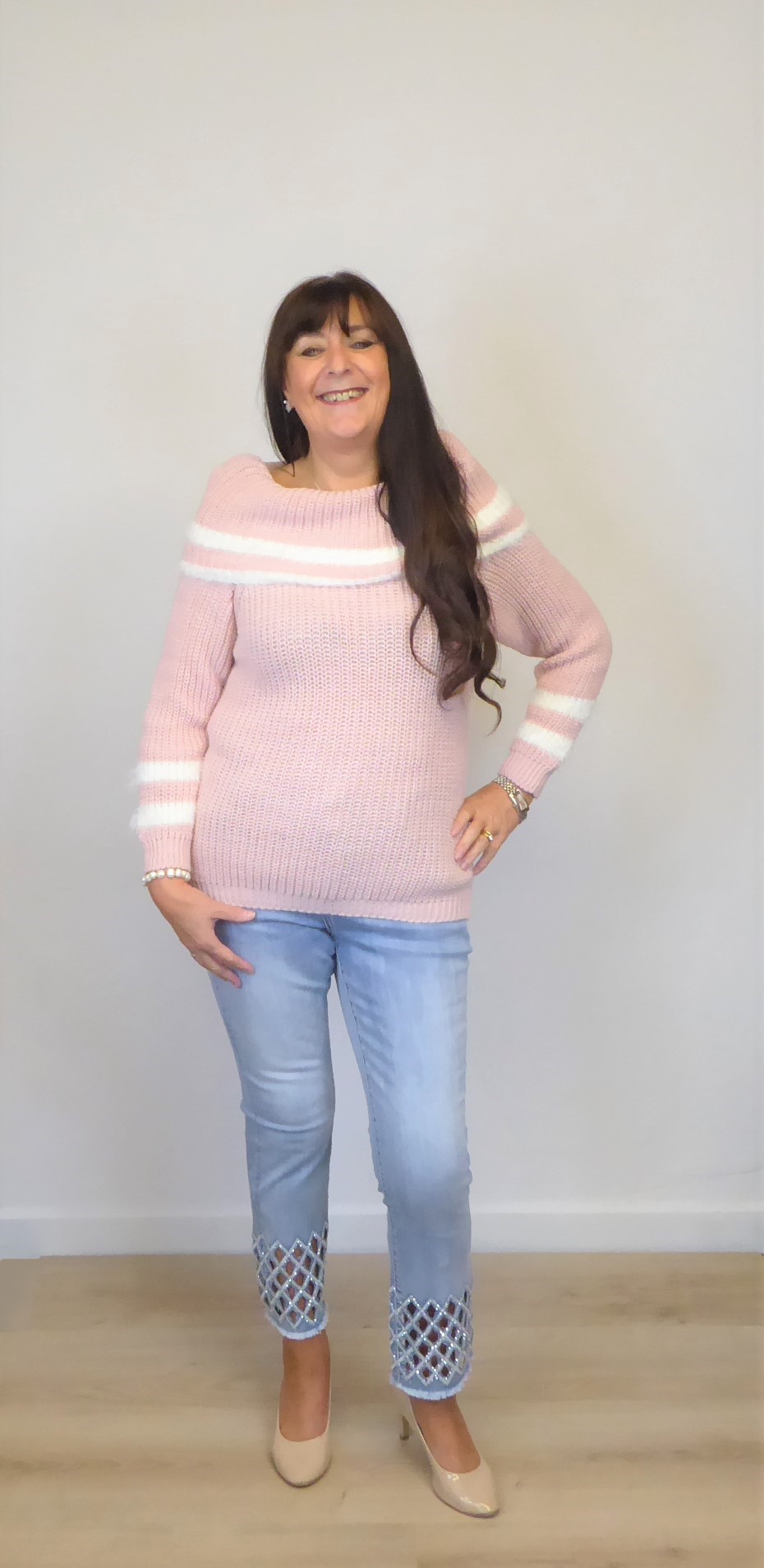 Pink Chunky Knit Jumper - Image 2