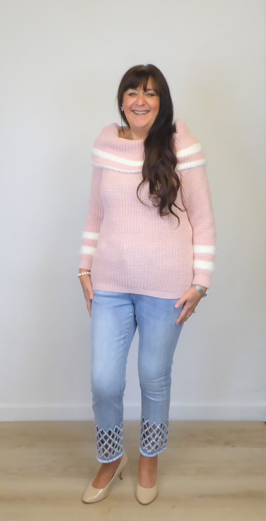 Pink Chunky Knit Jumper - Image 3