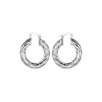 Silver Twisted Hoop Earrings