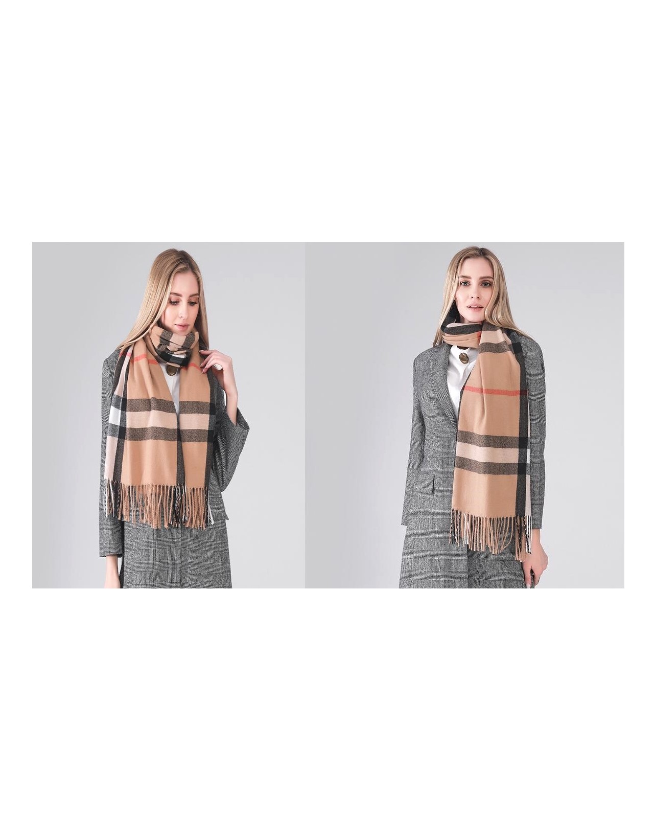 Tartan Check Cashmere Feel Scarf 2 S191-318
