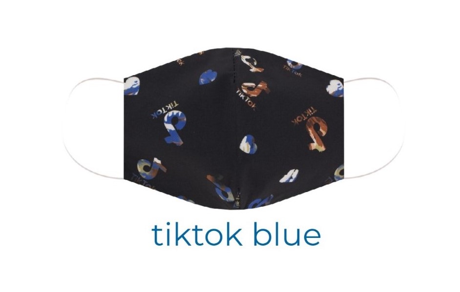 Tiktok Blue Teens Cotton-Print-Face-Mask