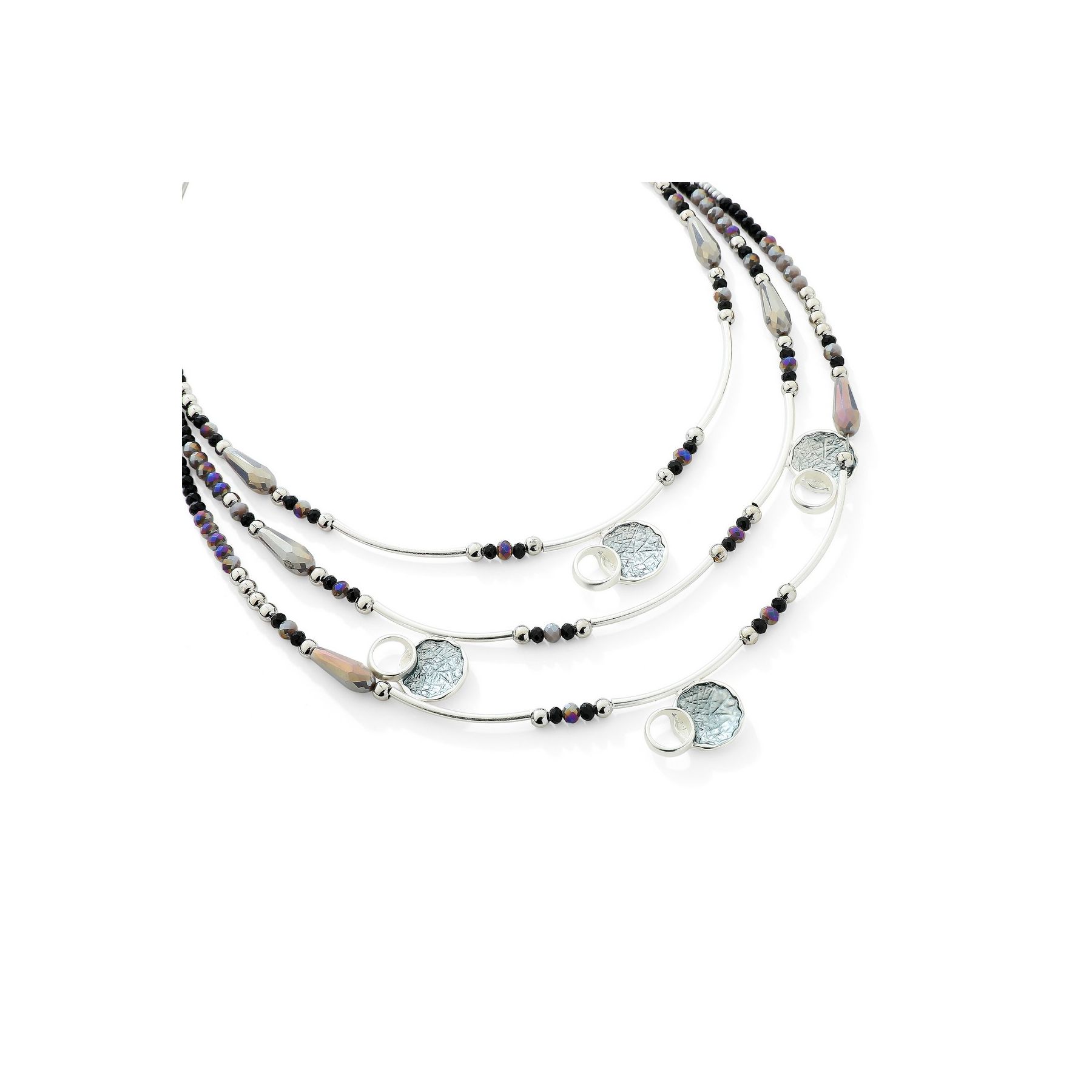Grey 3 Strand Necklace