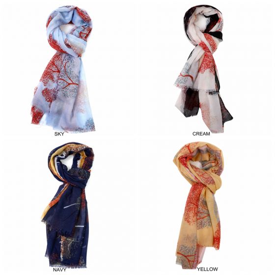 Printed Sycamore Tree Scarves