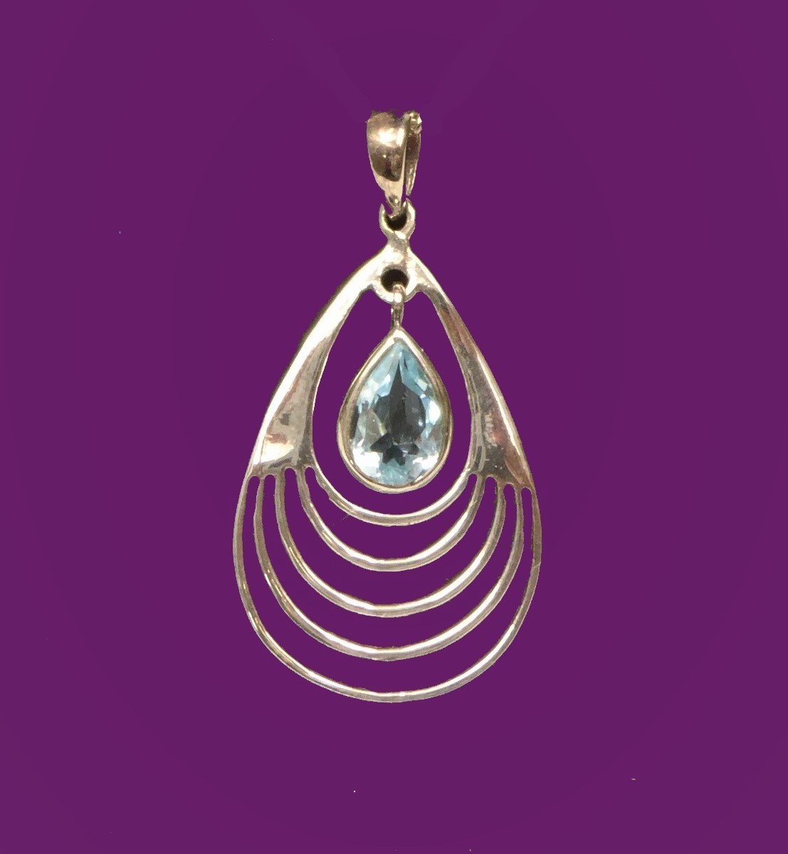 925 Blue Topaz Necklace - Image 2