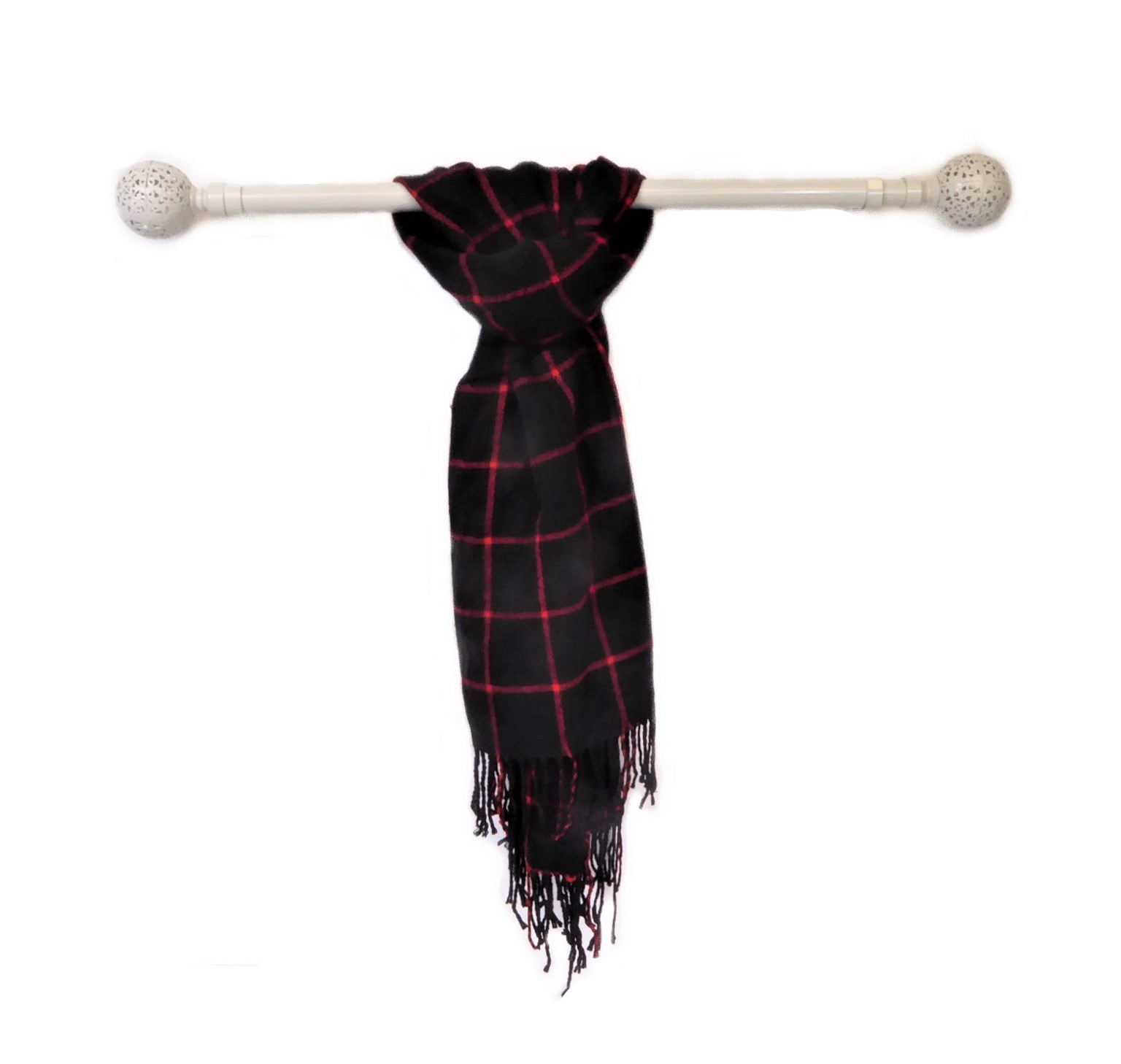 Black Check Print Scarf