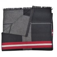 Black Tartan Silk Scarf