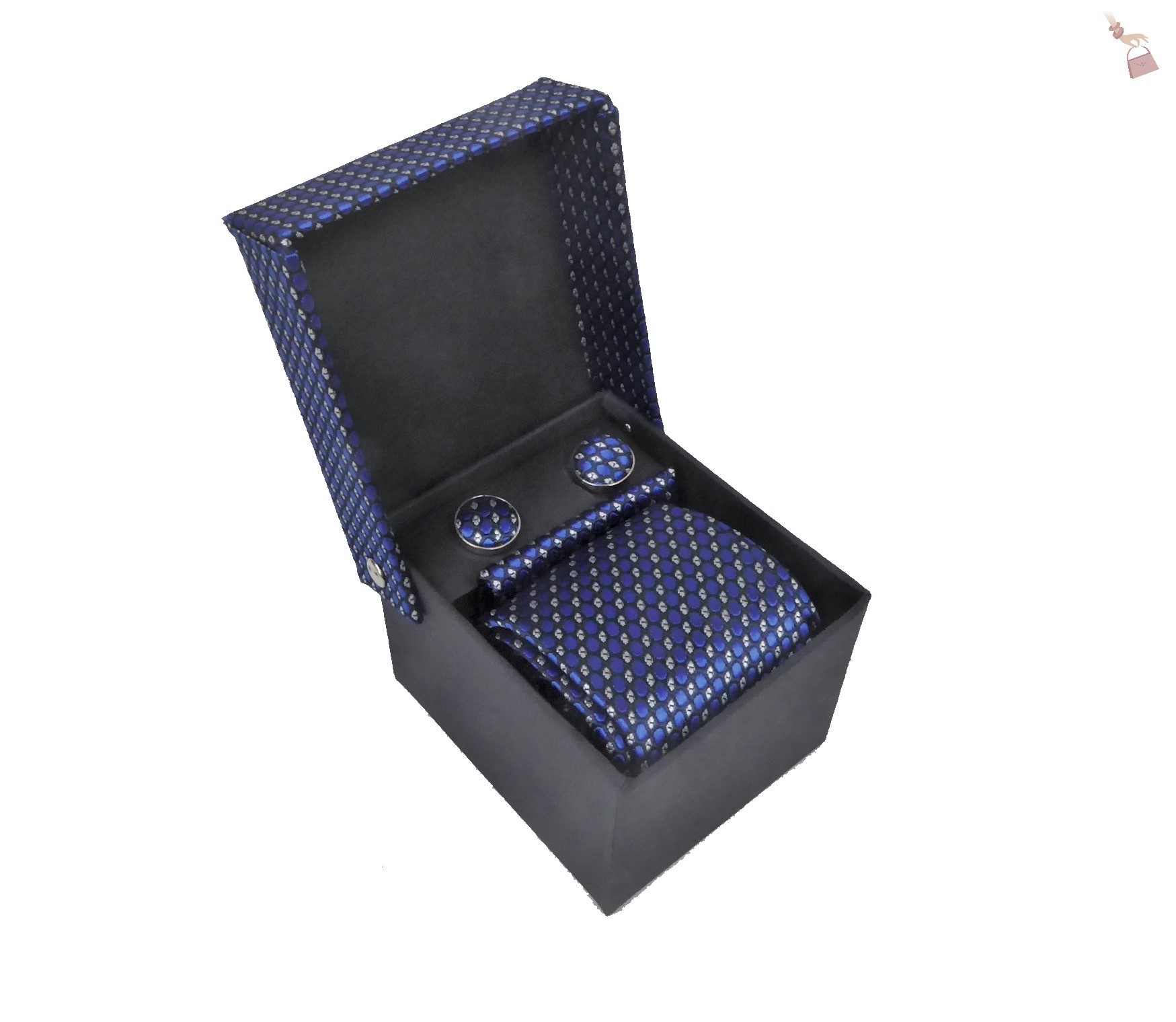 Blue Diamond Tie Set