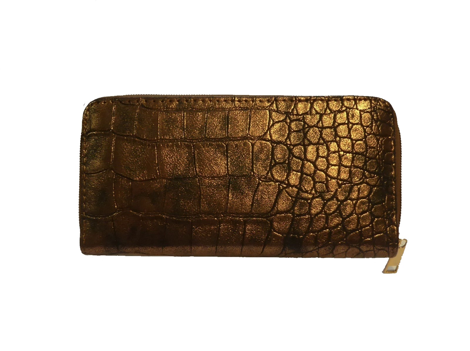 Bronze Metallic Croc Purse