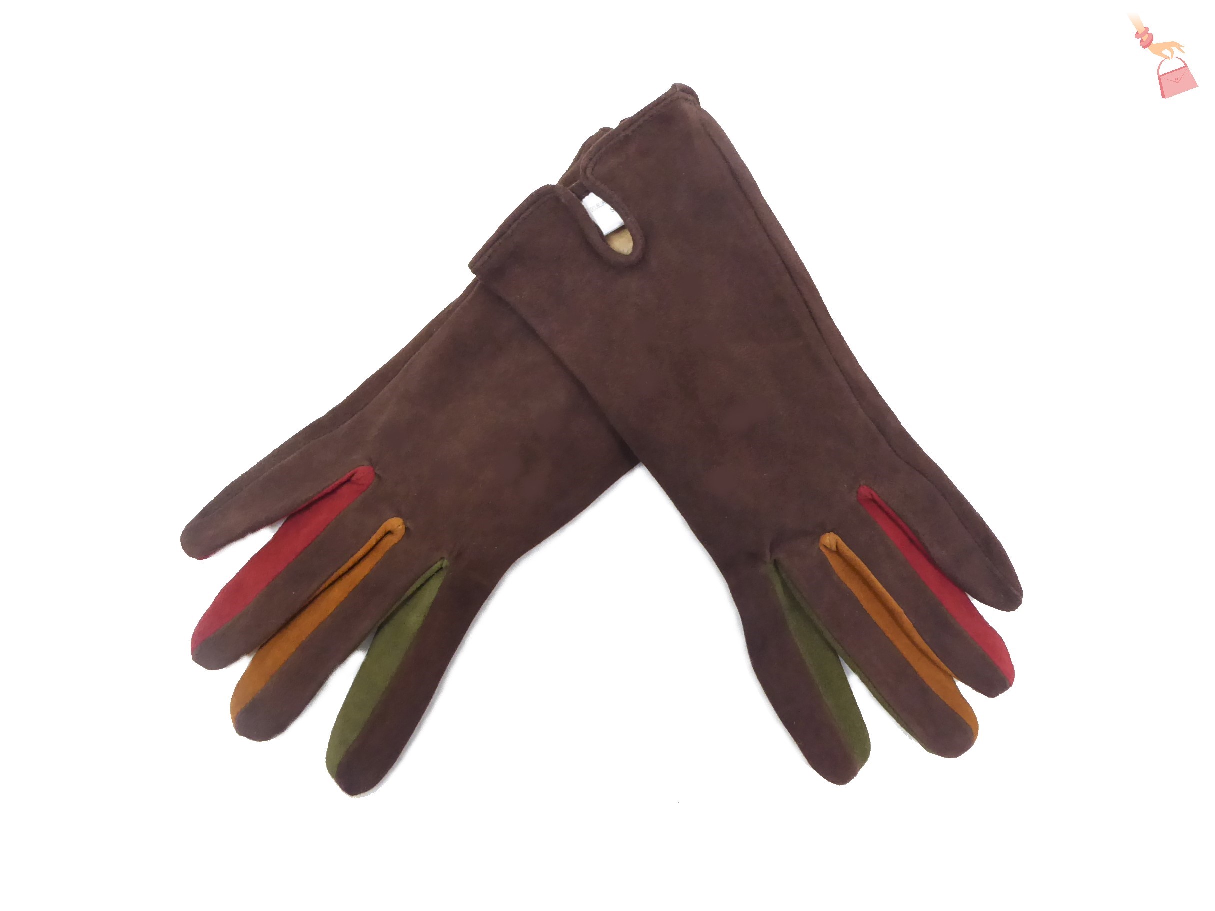 Brown Genuine Suede Gloves