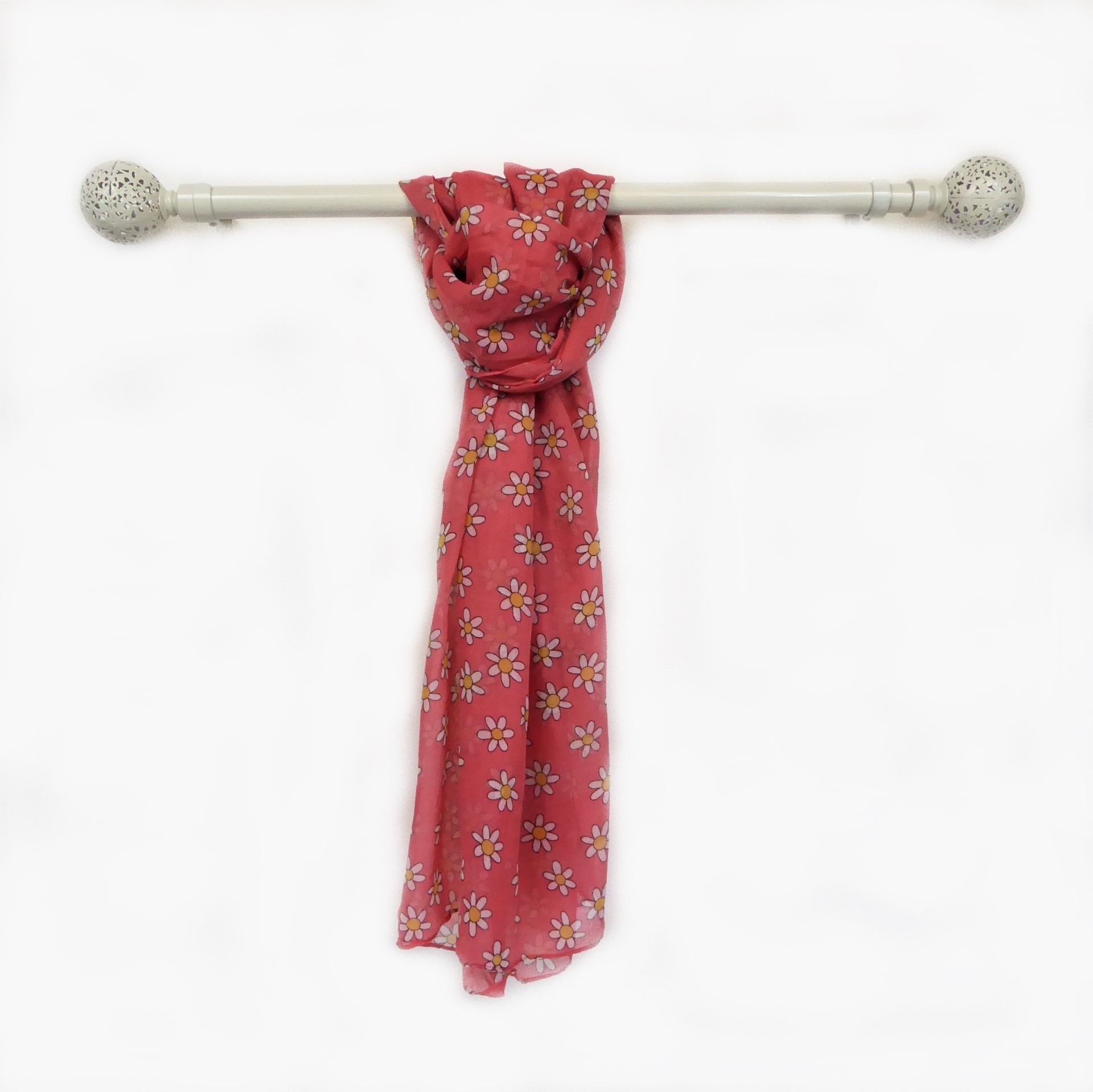 Coral Daisy Flower Scarf
