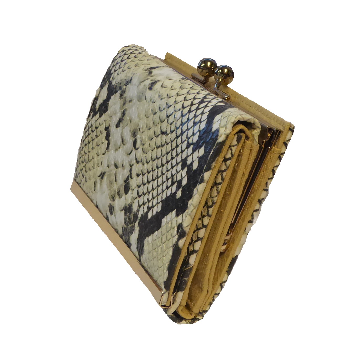 Cream Snakeskin Fashion Purse - Image 2