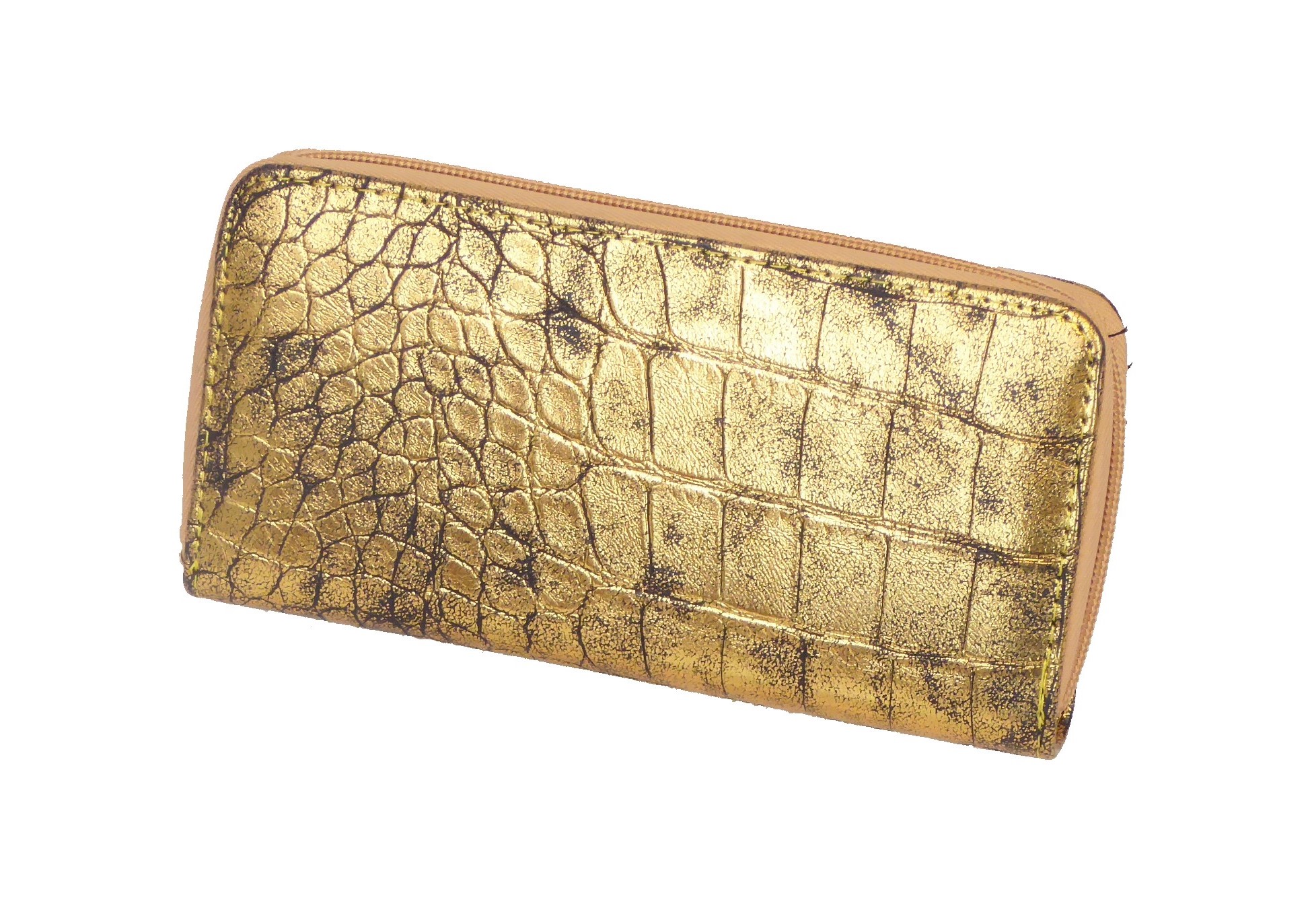 Gold Metallic Croc Purse - Image 3