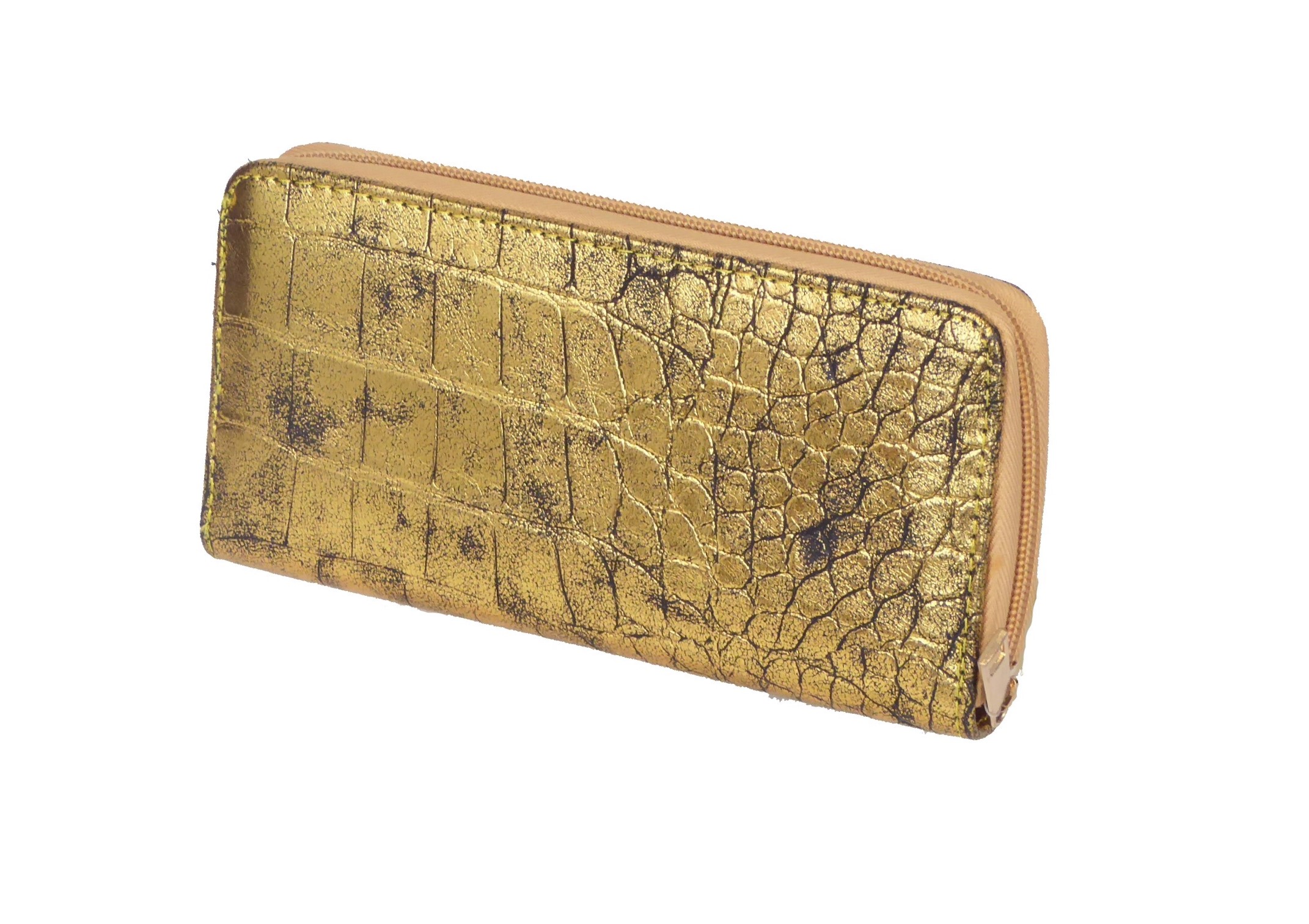 Gold Metallic Croc Purse