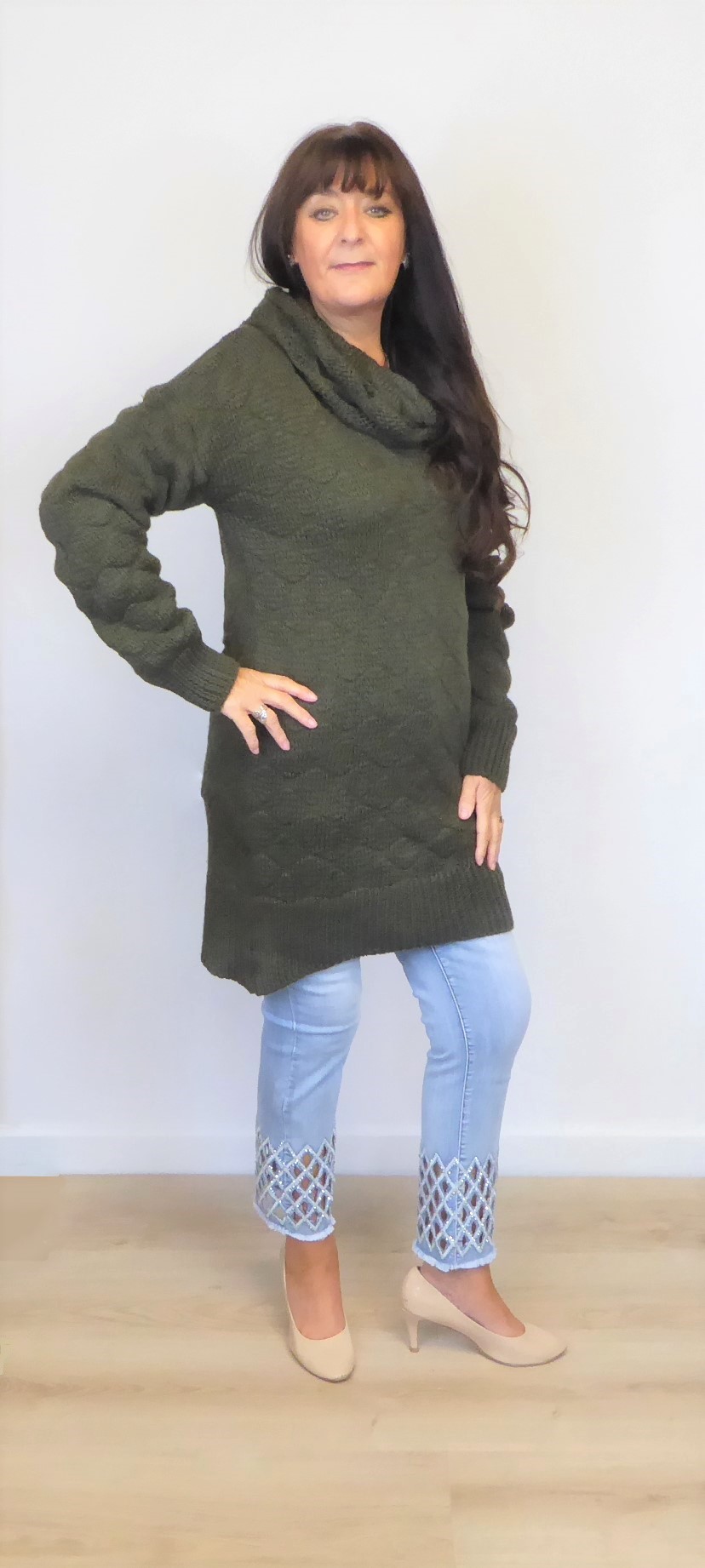 Green Long Polo Jumper - Image 2