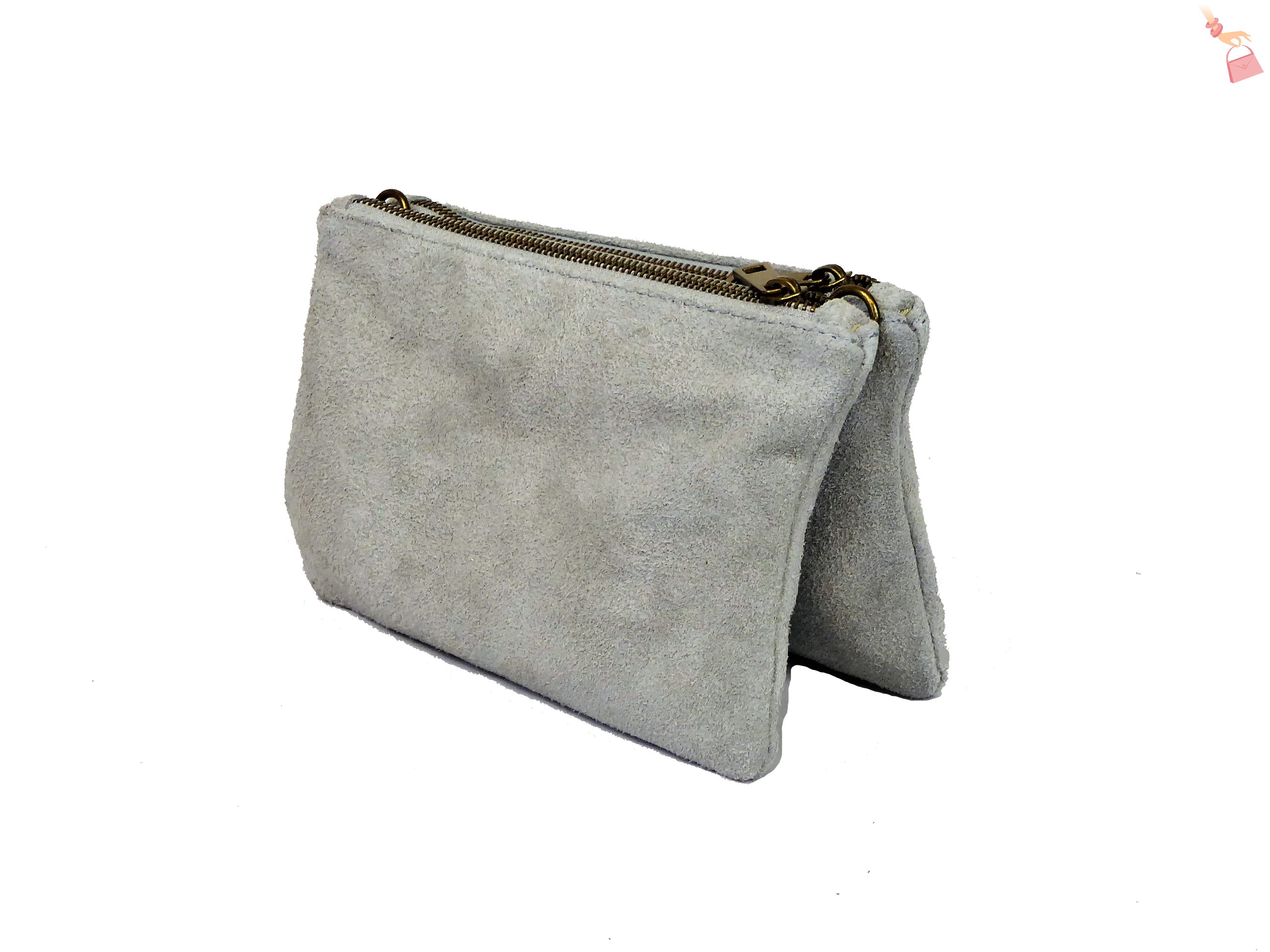 Grey Metallic Clutch Bag - Image 3