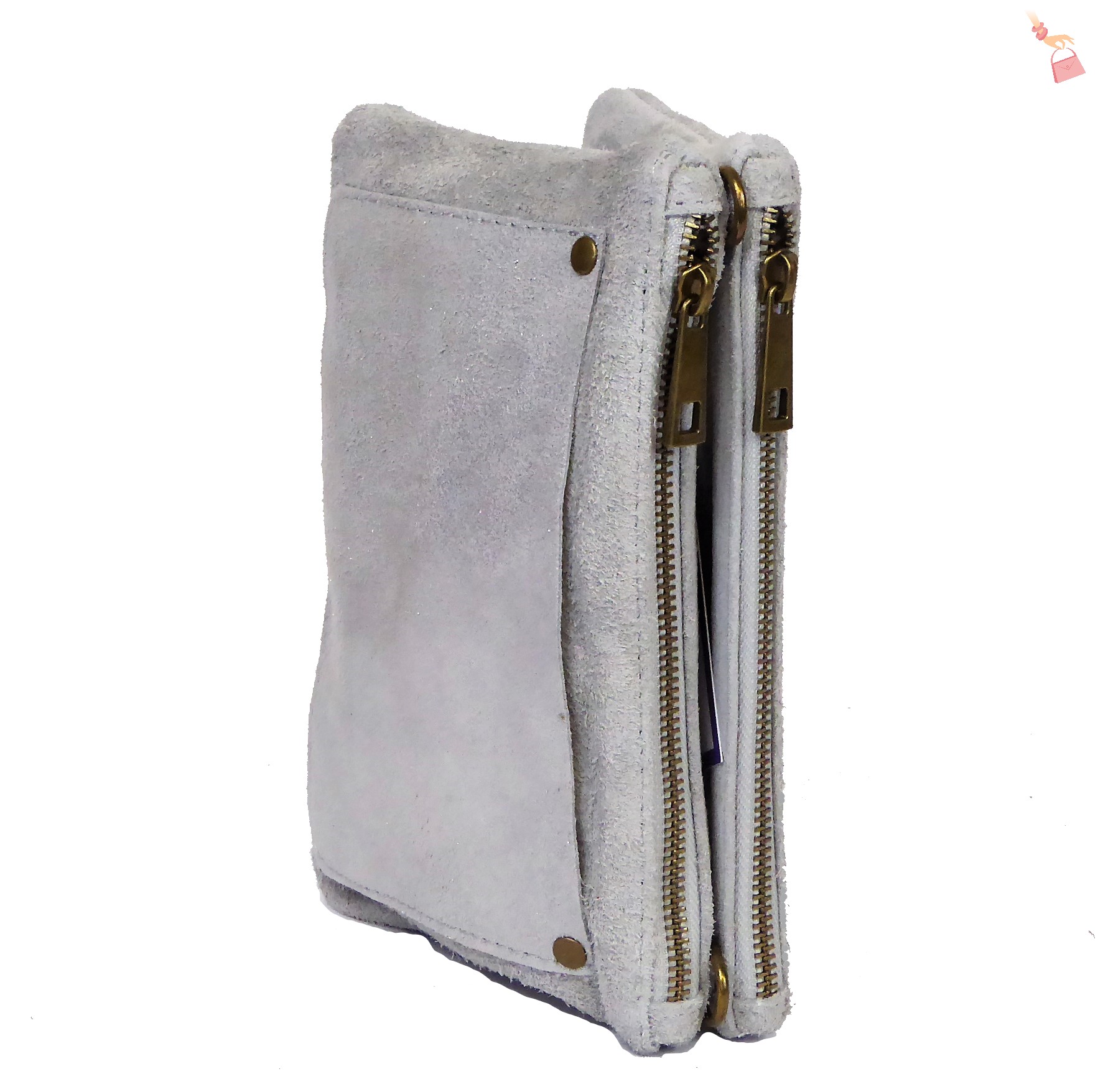 Grey Metallic Clutch Bag - Image 2