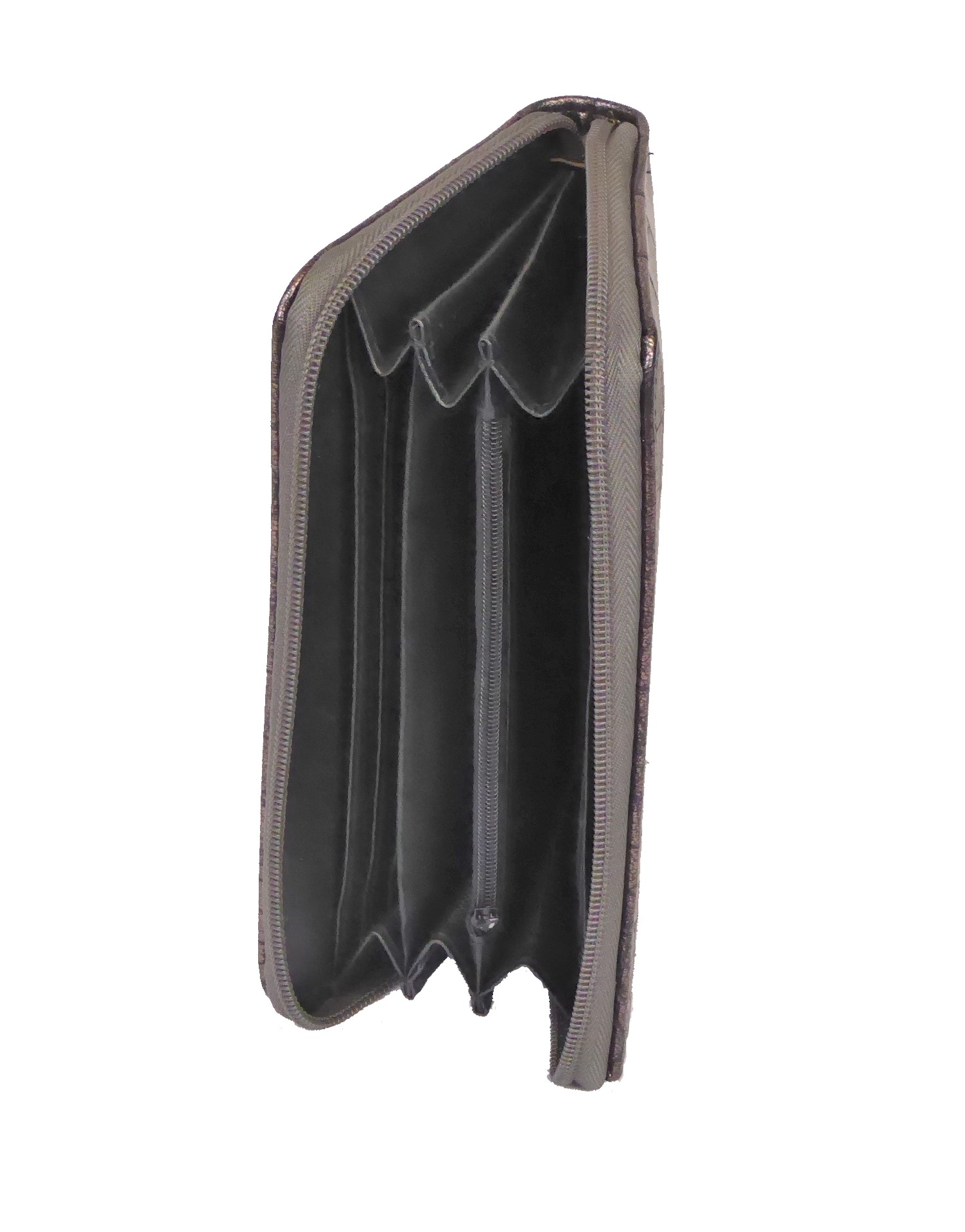 Gunmetal Metallic Croc Purse - Image 2