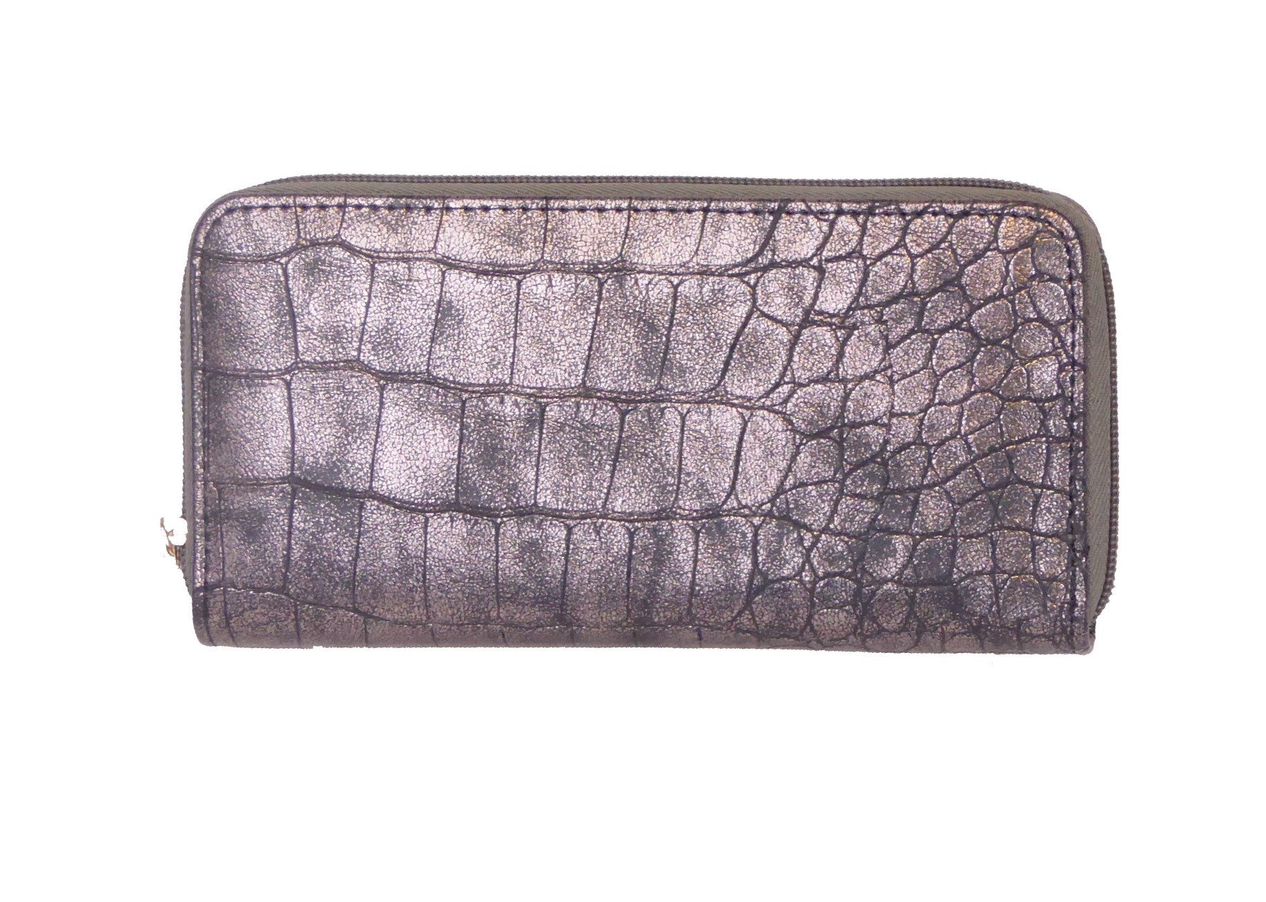 Gunmetal Metallic Croc Purse