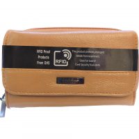Tan Leather RFID Purse